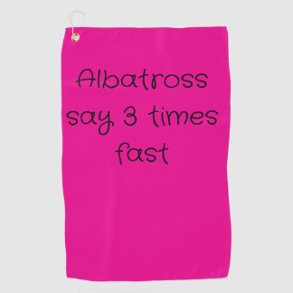 Golf handdoek in hot pink met golfterm