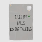 Golf handdoek Laat ballen doen praten grappig (Voorkant)