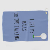Golf handdoek Laat ballen doen praten grappig (Horizontaal)