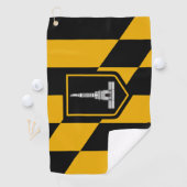 Golf Handdoek met vlag van Baltimore City, USA (Insitu)