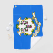 Golf Handdoek met vlag van Connecticut, USA (Insitu)