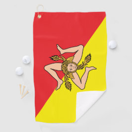 Golf Handdoek met vlag van Sicilië, Italië