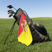 Golf Handdoek met vlag van Sicilië, Italië (Groen)