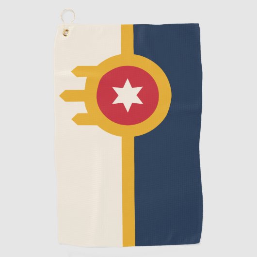 Golf Handdoek met vlag van Tulsa, Oklahoma (Voorkant)