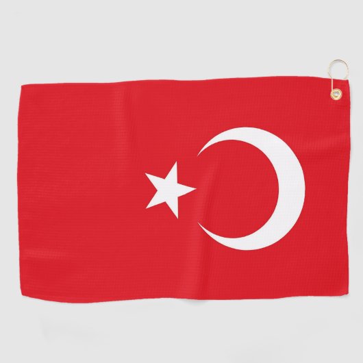 Golf Handdoek met vlag van Turkije (Horizontaal)