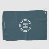 Golf Handdoek | Modern Eenvoudig Monogram (Horizontaal)