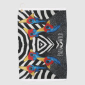 Golf handdoek parelhoen geschilderd wild (Voorkant)