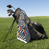 Golf handdoek parelhoen geschilderd wild (Groen)