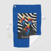 Golf handdoek parelhoen geschilderd wild (Insitu)