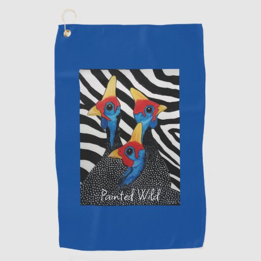 Golf handdoek parelhoen geschilderd wild (Voorkant)
