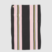 Golf Handdoek Roze & Wit Goud Zwart Streep (Voorkant)