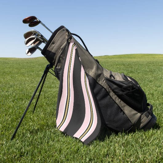 Golf Handdoek Roze & Wit Goud Zwart Streep (Groen)