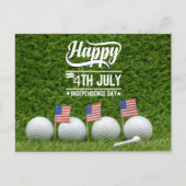 Golf Happy 4 juli Onafhankelijkheidsdag Feestdagenkaart (Voorkant)