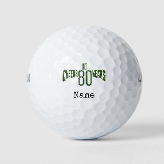 Golf Happy 80th Birthday golfer Name Number Golfballen (Voorkant)