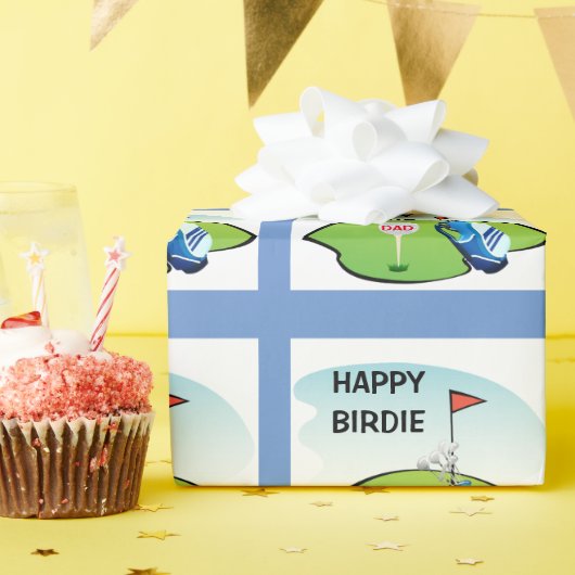 Golf Happy Birdie Cartoon Party / Glossy Cadeaupapier (Verjaardagsfeest)