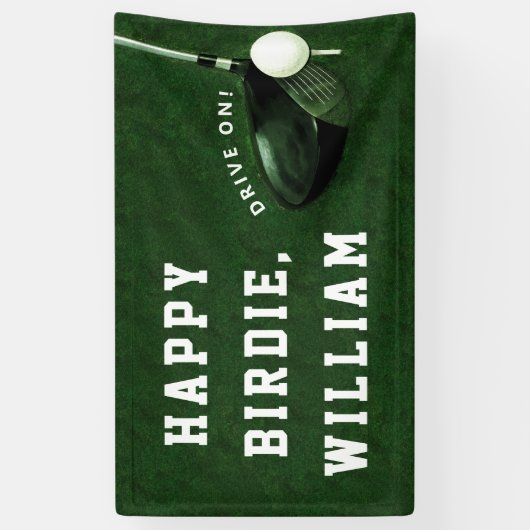 Golf Happy Birthday Banner (Verticaal)