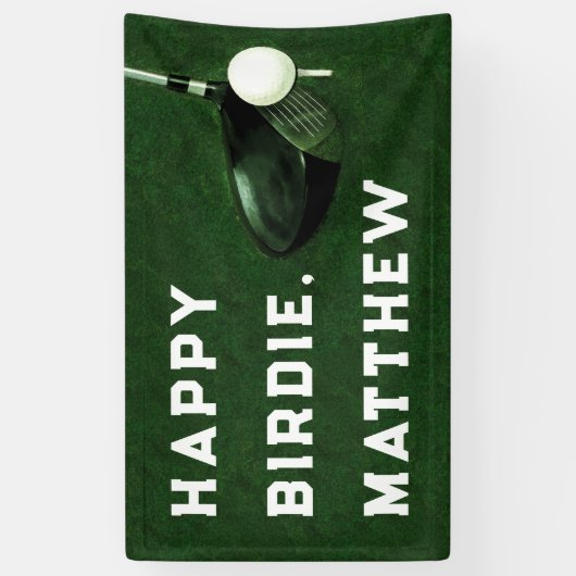Golf Happy Birthday Banner (Verticaal)
