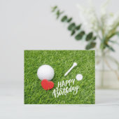 Golf Happy Birthday golf en t-shirt met liefde C Briefkaart (Staand voorkant)