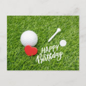 Golf Happy Birthday golf en t-shirt met liefde C Briefkaart (Voorkant)