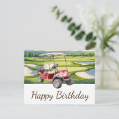 Golf Happy Birthday Golfer Golfing Briefkaart (Staand voorkant)