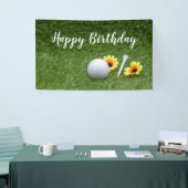 Golf Happy Birthday met golfbal op groen Spandoek (Beurs)