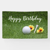 Golf Happy Birthday met golfbal op groen Spandoek
