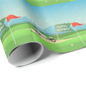 Golf Happy Birthday met golfkarretje Cadeaupapier (Rol Hoek)
