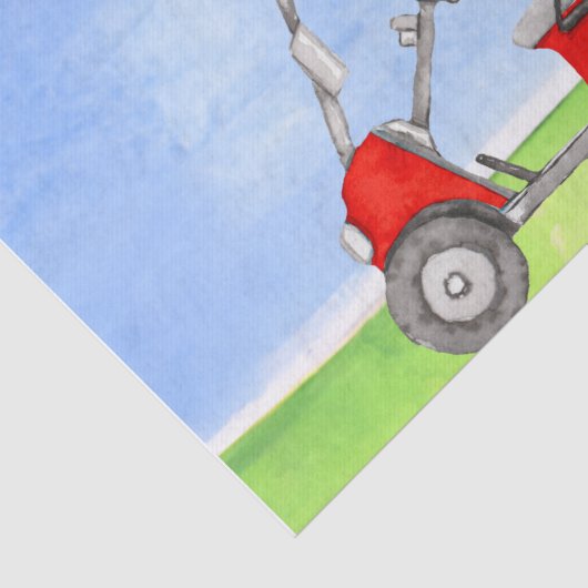 Golf Happy Birthday met golfkarretpapier Tissuepapier (Detail)