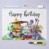 Golf Happy Birthday met golfkartonnen wrapping Pap Tissuepapier (Craft)