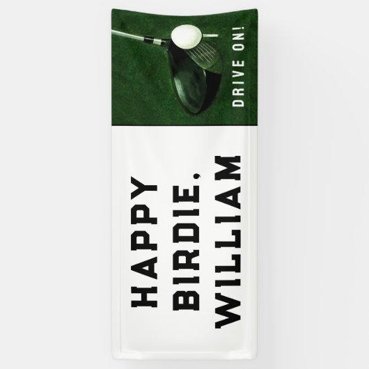 Golf Happy Birthday Spandoek (Verticaal)