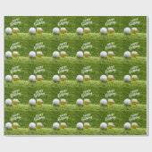Golf Happy Birthday tot Golfer met glas bier Cadeaupapier (Vlak)