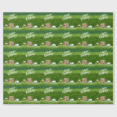 Golf Happy Birthday tot Golfer met glas bier Cadeaupapier (Vlak)