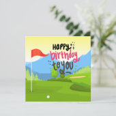 Golf Happy Birthday voor je golfer Kaart (Staand voorkant)