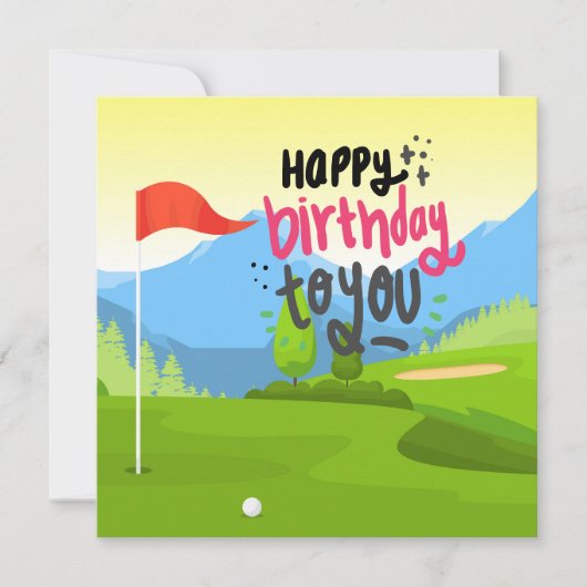 Golf Happy Birthday voor je golfer Kaart (Voorkant)