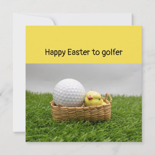 Golf Happy Easter als golfer met golfbal en eicel (Voorkant)