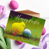 Golf Happy Easter als golfer met golfbal en eicel Briefkaart