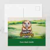 Golf Happy Groundhog Day for Golfer Feestdagenkaart (Voorkant / Achterkant)
