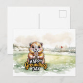 Golf Happy Groundhog Day for Golfer Feestdagenkaart (Voorkant / Achterkant)