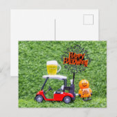 Golf Happy Halloween dag met monster voor golfer Briefkaart (Voorkant / Achterkant)