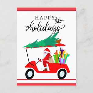 Golf Happy Holiday met kerstmis Briefkaart