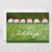 Golf Happy Kerstfeestdag met kersthoed  Feestdagenkaart (Voorkant)