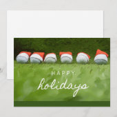 Golf Happy Kerstfeestdag met kersthoed  Feestdagenkaart (Voorkant / Achterkant)