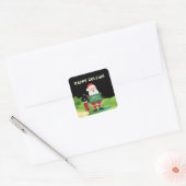 Golf Happy kerstFeestdagen met kerstman Vierkante Sticker (Envelop)