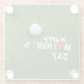 Golf Happy Moederdag met liefde voor groen Glazen Onderzetter (Achterkant)