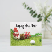 Golf Happy New-jaar met Snowman golfer-feestdagen Feestdagenkaart (Staand voorkant)