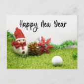 Golf Happy New-jaar met Snowman golfer-feestdagen Feestdagenkaart (Voorkant)