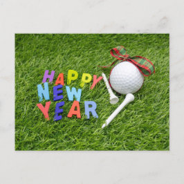 Golf Happy New Year met golfbal en t-shirt Aankondigingskaart