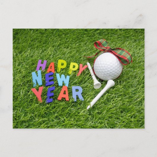 Golf Happy New Year met golfbal en t-shirt Aankondigingskaart