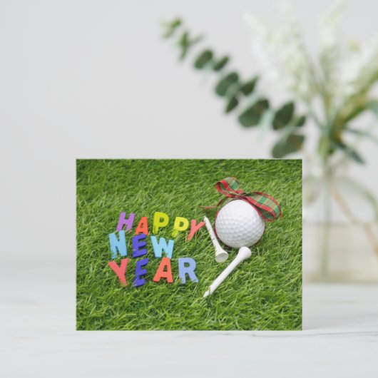 Golf Happy New Year met golfbal en t-shirt Aankondigingskaart