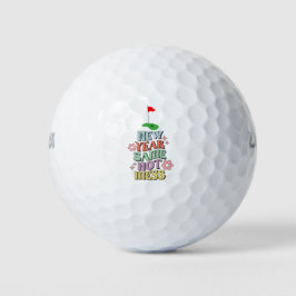 Golf Happy New Year met golfvlag voor golfer Golfballen